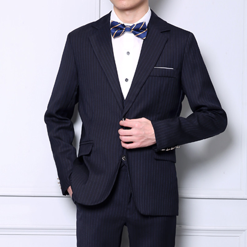 新款大码西装男士外套条纹西服青年韩版时尚休闲修身工作单西上衣,男装西服,星座1607