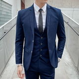 西装套装男新款男士纯色西服套装商务正装新郎伴郎西服西裤两件套，男装西服套装，星座1607