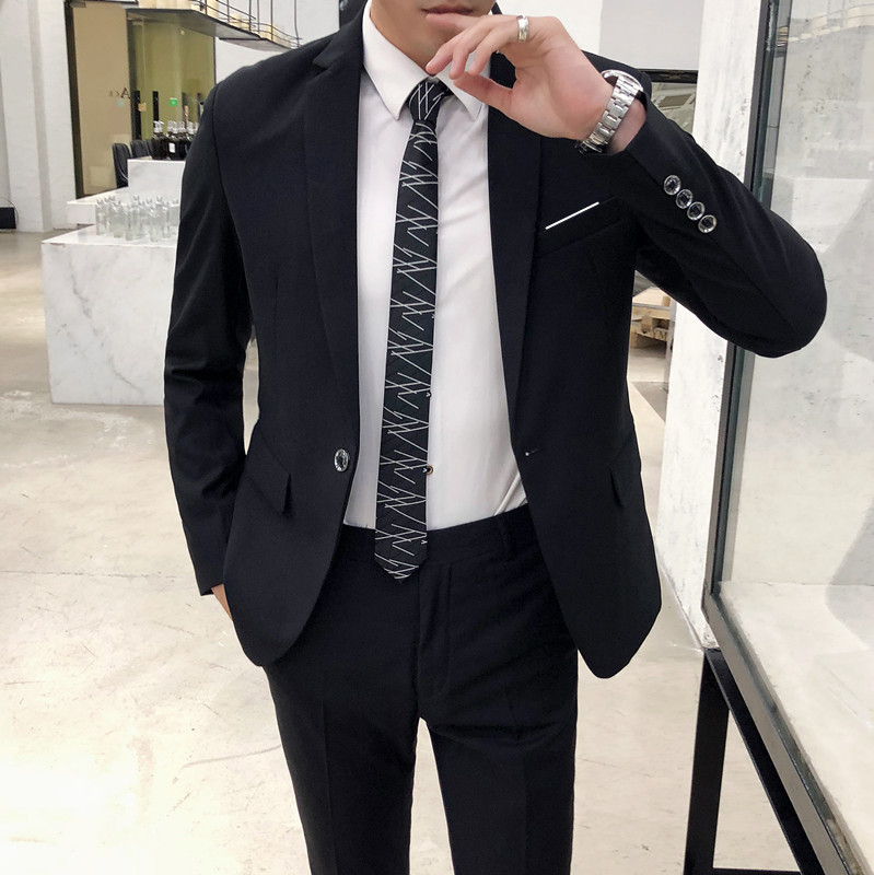 大码男西服套装男士职业伴郎韩版结婚商务正装外套修身休闲小西装图片