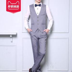 2022春节新春新款修身大码男背心套装帅哥发型师学生男士西裤潮图片