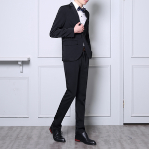 西装套装男春秋新款男士西服两件套时尚休闲工作服校园大码班服图片