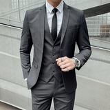 西装套装男新款男士纯色西服套装商务正装新郎伴郎西服西裤两件套，男装西服套装，星座1607