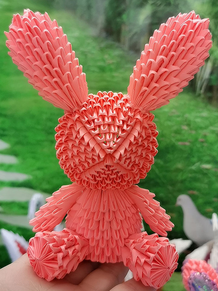 三角插/折纸/材料/diy/剪纸/手工作业/手工制作/工艺品/小兔公仔