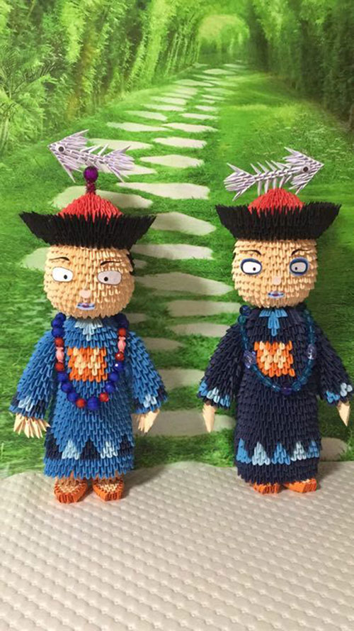 三角插/手工折纸/手工DIY/手工材料包/成品/僵小鱼