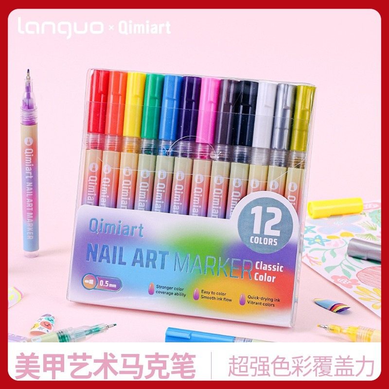 蓝果加工定制指甲艺术马克笔速干12色美甲笔套装美甲及设计初学者,彩妆/香水/美妆工具,美甲笔/美甲刷/美甲笔刷套装,淘宝优惠券,粉丝福利购,淘宝优惠卷
