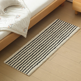 ins风黑白条纹床边毯地毯家用卫浴吸水速干脚垫卧室防滑隔凉地垫
