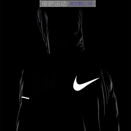 耐克NIKE  拒水保暖3M反光 男子跑步夹克连帽外套 FZ1112-010