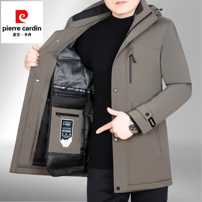鹅绒冬季中长羽绒服皮尔卡丹