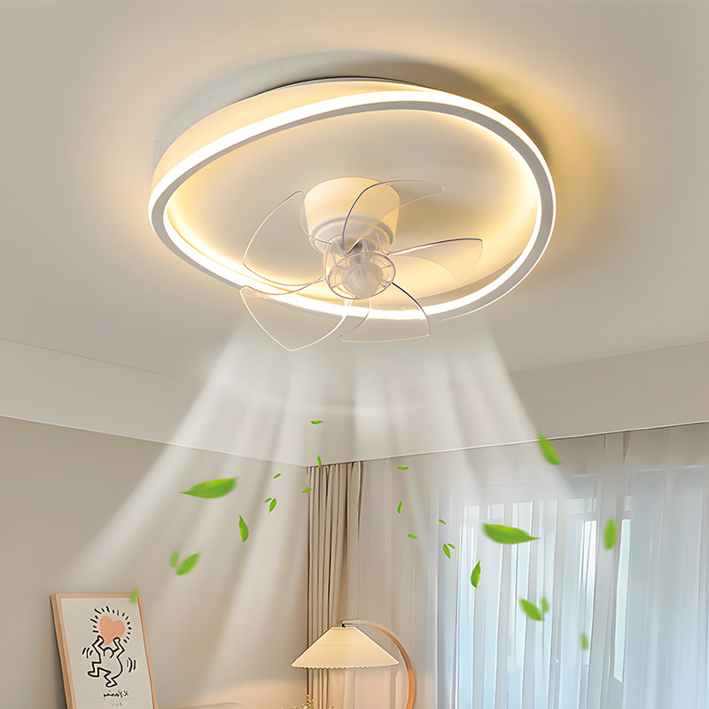 摇头卧室风扇灯360度吸顶房间餐厅超薄静音语音变频大风力吊扇灯