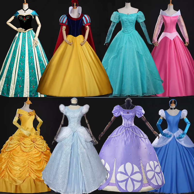 儿童节成人白雪冰雪奇缘艾莎安娜灰姑娘睡美人鱼仙蒂公主裙子礼服