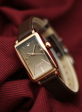 聚利时手表女学生长方形优雅气质复古女表正品小众韩国防水石英表