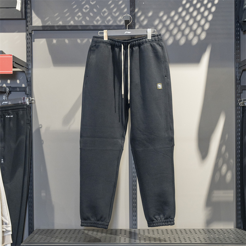 李宁束脚男子透气宽松卫裤