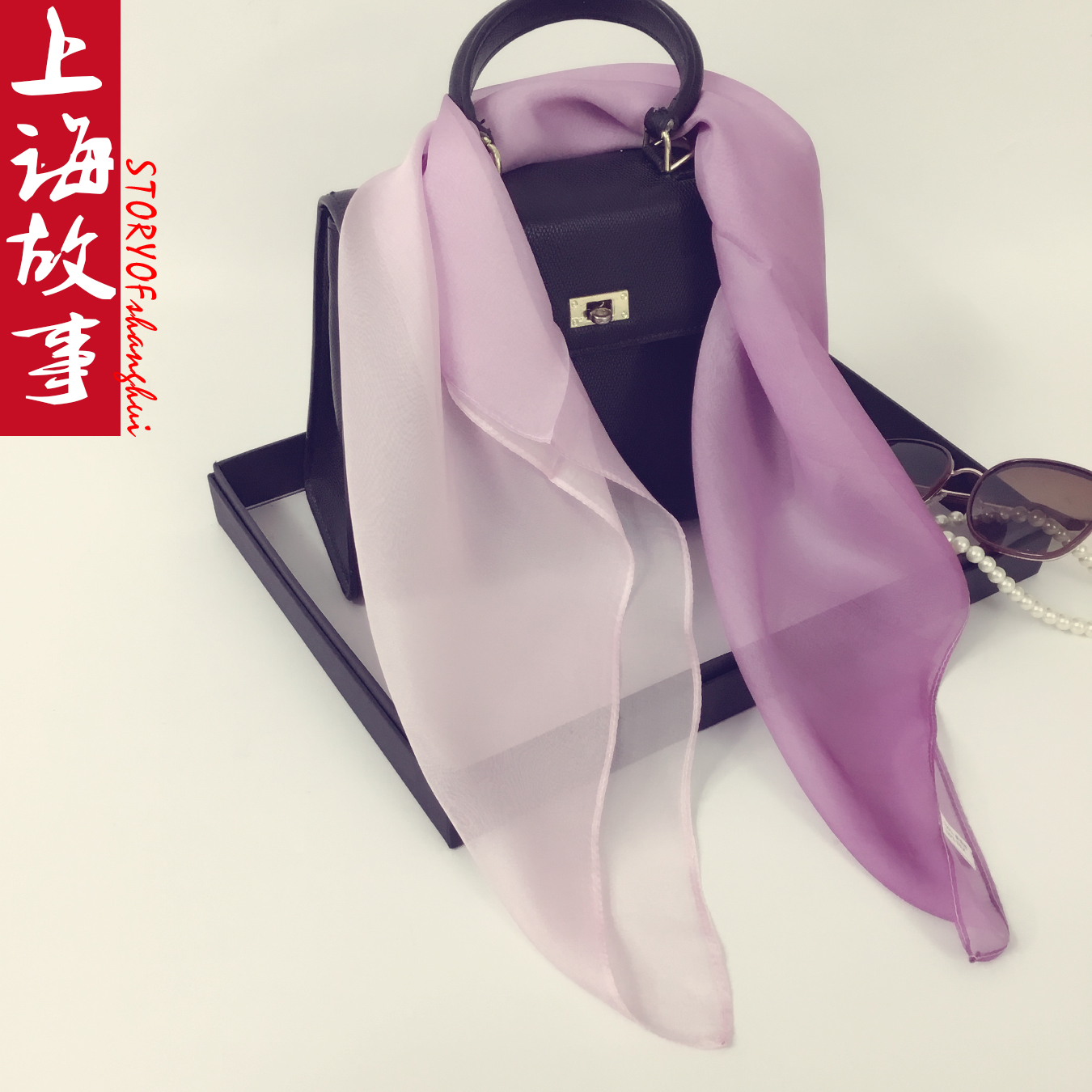 高级感真丝小方巾脖子女春秋冬季新款护颈保暖桑蚕丝渐变色丝巾