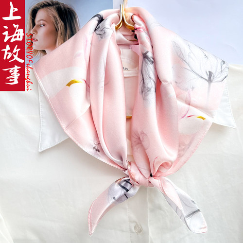 真丝小方巾100%桑蚕丝丝巾