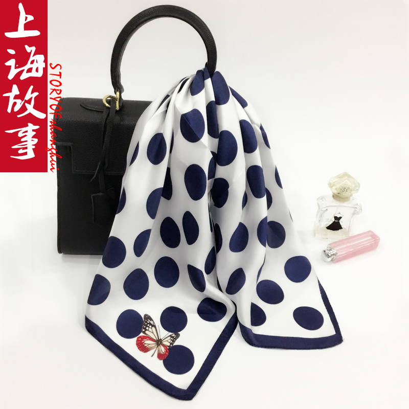 波点丝巾女高端高级感桑蚕丝