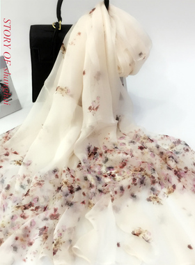 上海故事真丝丝巾送礼女100%桑蚕丝长款冬季纱巾妈妈薄款围巾披肩