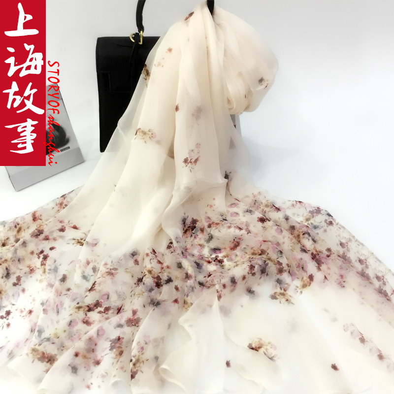 真丝丝巾送礼女100%桑蚕丝长款秋冬季保暖纱巾妈妈薄款围巾披肩