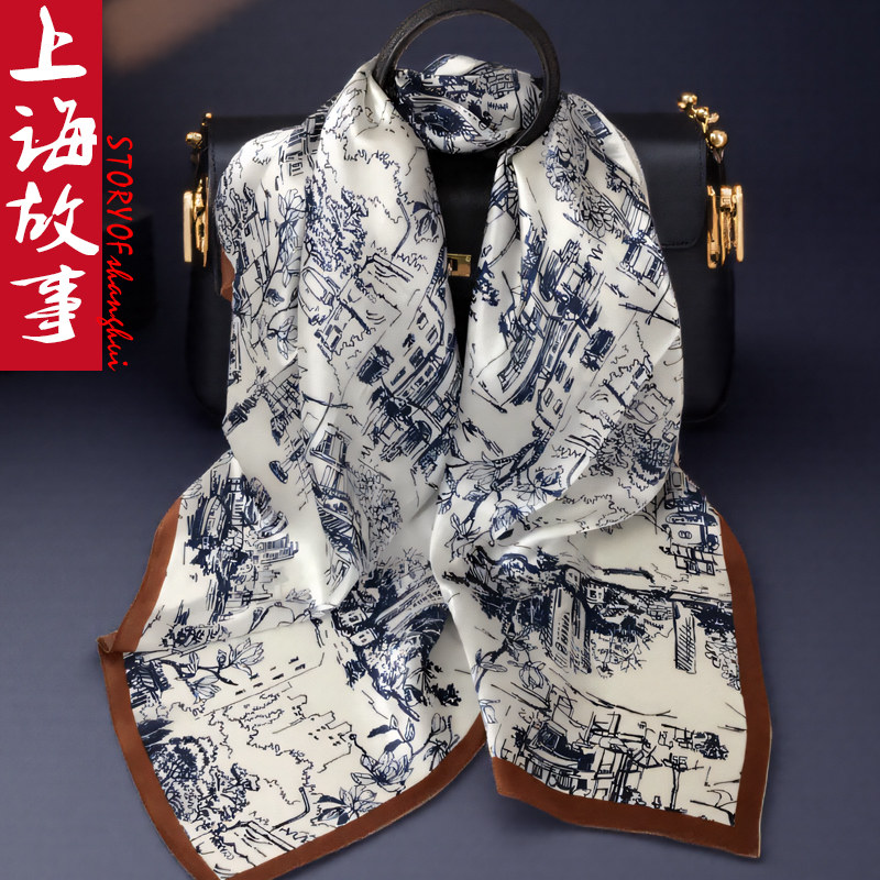 100%桑蚕丝围巾2025新款妈妈礼物