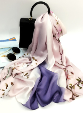 桑蚕丝丝巾送妈妈宴会真丝围巾