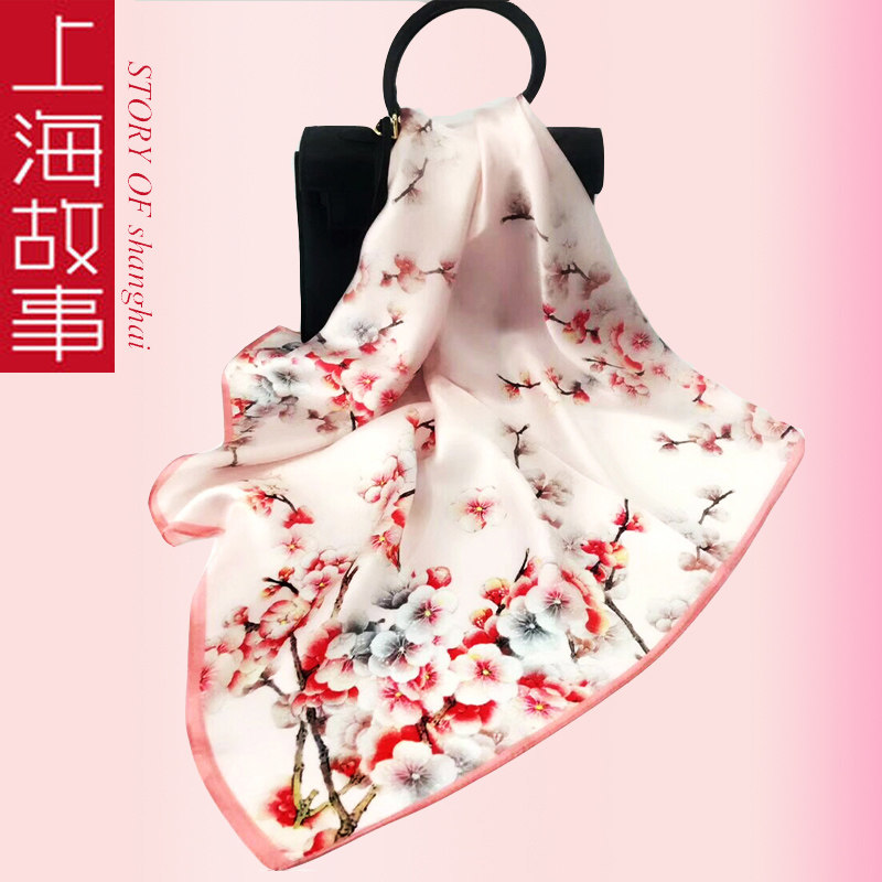 100%桑蚕丝波点春围巾丝巾