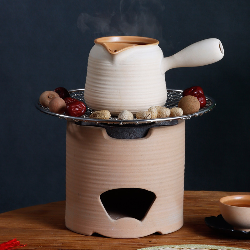 老段烧炭炉煮茶器套装功夫茶炉烧碳炉煮茶罐罐壶侧把陶壶围炉茶具