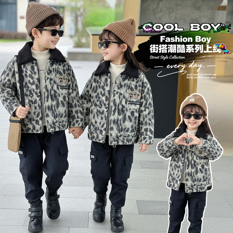 儿童棉服男童冬季加厚洋气外套2棉袄/棉服
