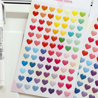 韩国BONITO爱心闪烁滴胶细闪贴纸