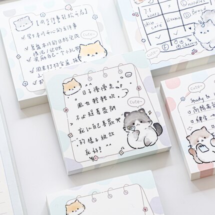 4本入套装 点点萌物便签本学生用便利贴便签贴纸可撕便签纸无粘性