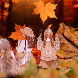 森屿暖树转身时刻PET白墨贴纸包 复古人物手账装饰造景拼贴贴画