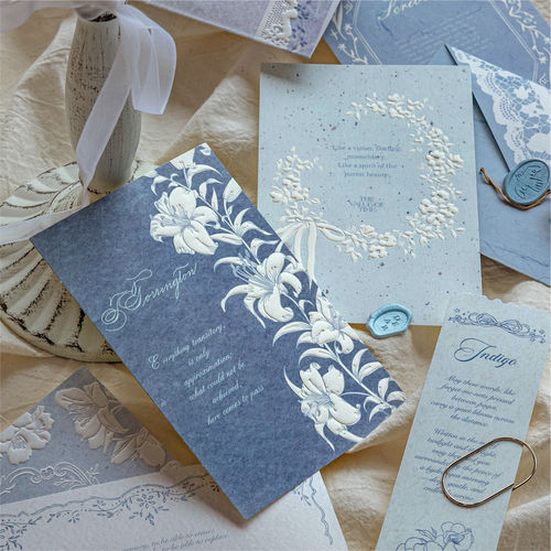 祈愿花笺混合材质凸版浮雕信签集