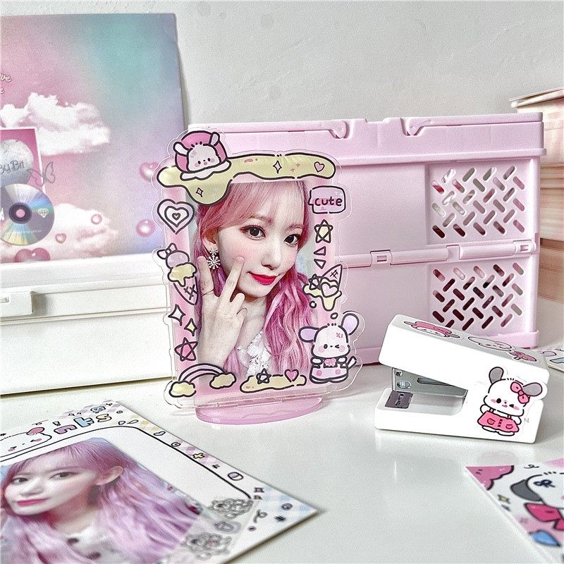 森屿暖树 卡通小狗涂鸦亚克力相框插卡立牌拍立得小卡桌面摆件