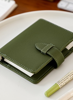 牛油果绿M5活页本 ins风高颜值可拆卸封面手帐本迷你手账本笔记本