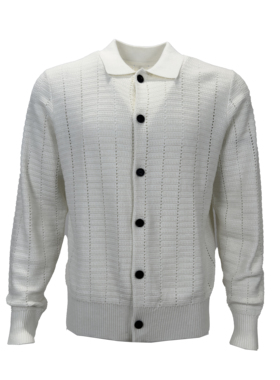 SIMPLE REVIVE 老钱风排扣羊毛开衫毛衣男秋冬镂空休闲针织衫外套