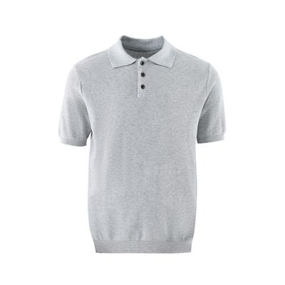 夏季羊毛混纺亨利领短袖Polo衫