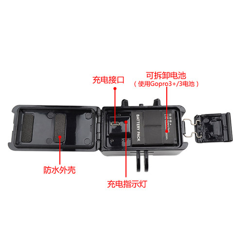 gopro4配件山狗小蚁索尼运动相机hero3+潜水滤镜补光灯防水LED灯