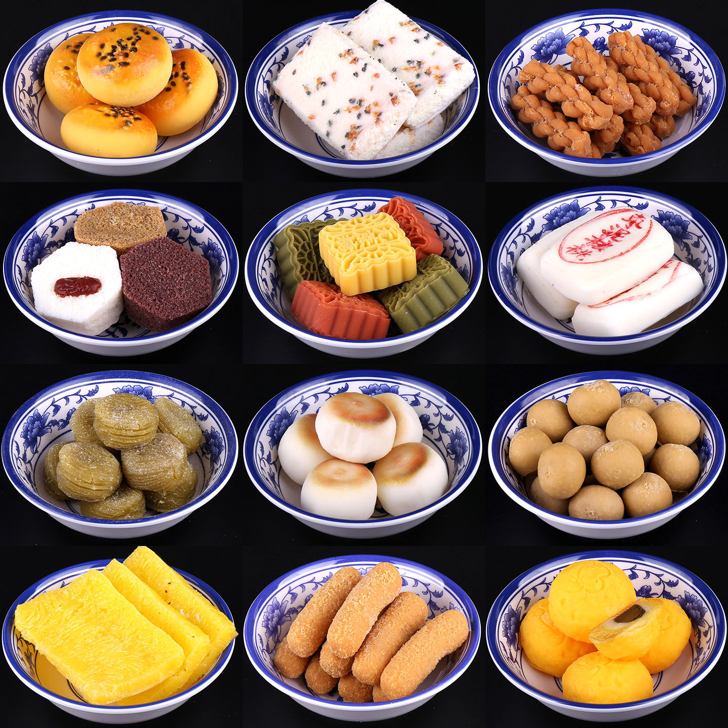 碗装仿真糕点零食点心模型摆件桂花糕绿豆糕中式美食拍照装饰道具