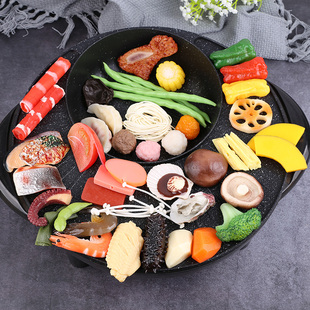 仿真火锅食材模型丸子虾假肉卷海参蔬菜食物装 饰道具手工玩具拍摄