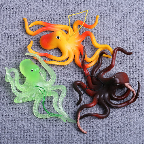 菡艺模玩软胶章鱼柔软海洋生物