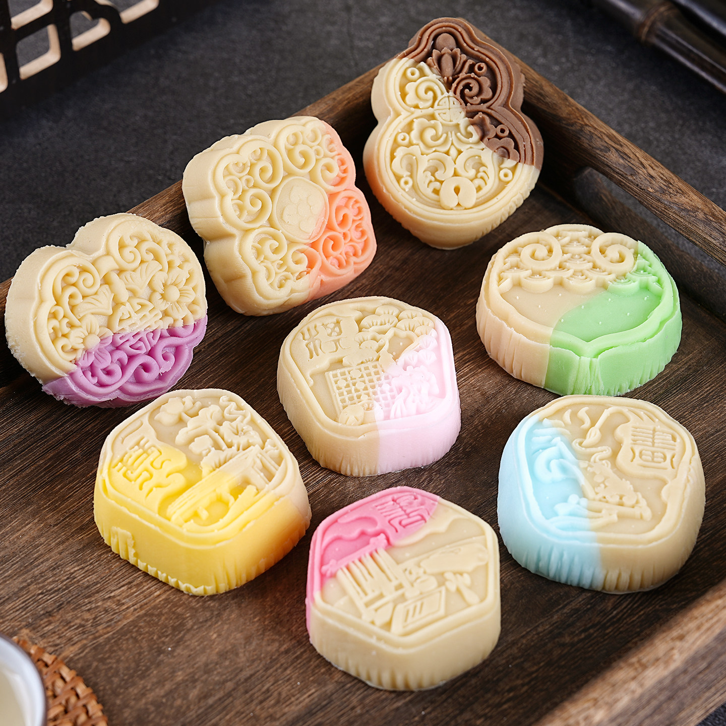 仿真冰皮月饼模型假巧克力中秋糕点如意橱窗装饰摆件玩具拍摄道具