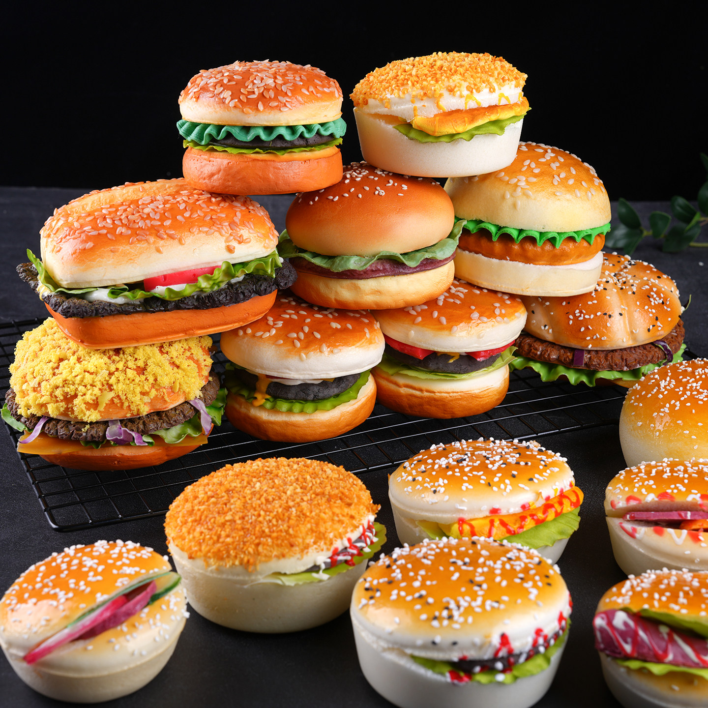 仿真汉堡模型肯德基牛肉汉堡软面包蔬菜鸡蛋食品食物道具拍摄玩具