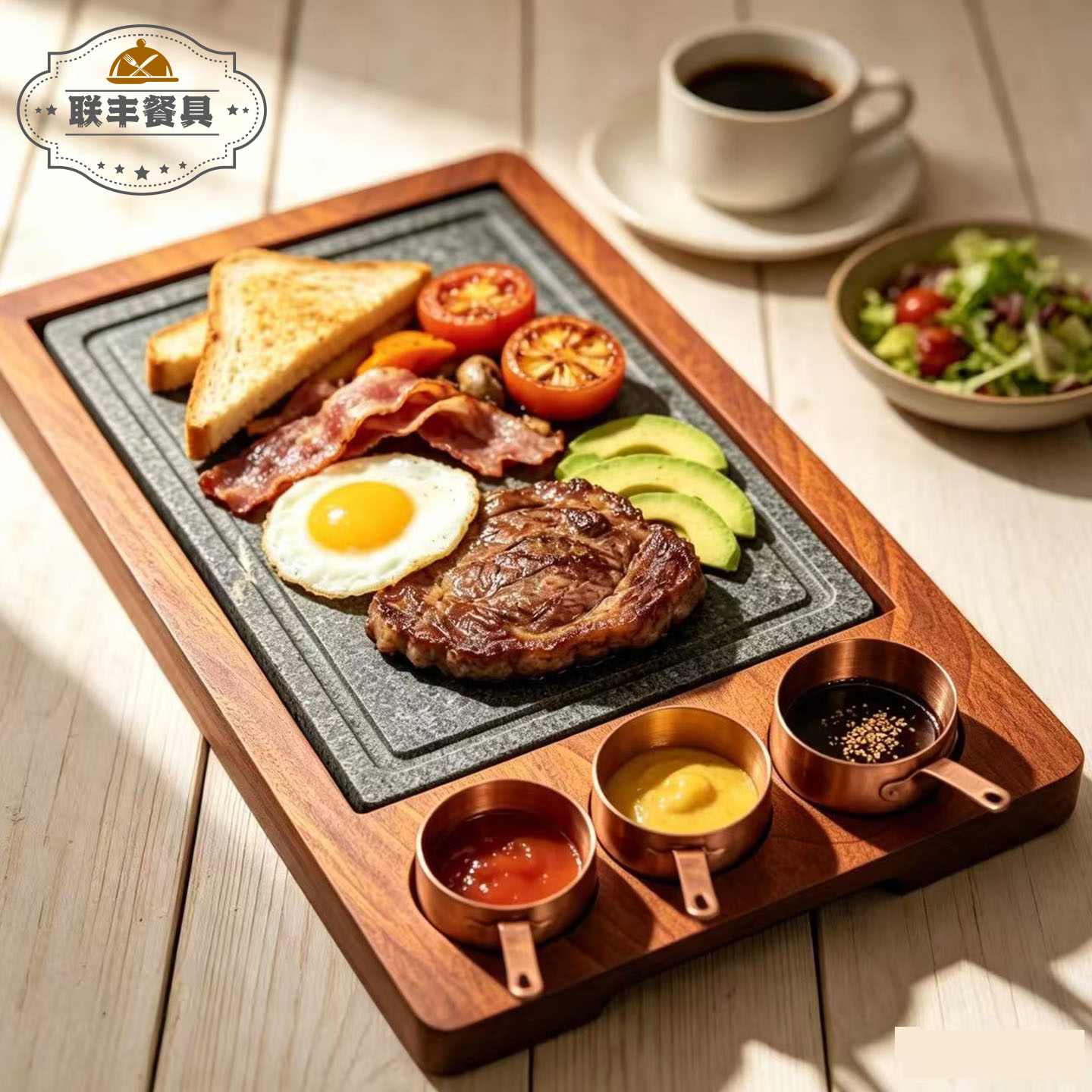 岩板烤肉牛排创意餐具图片
