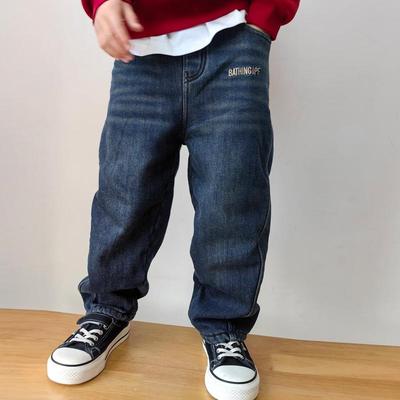 冬季新款一体绒儿童牛仔裤