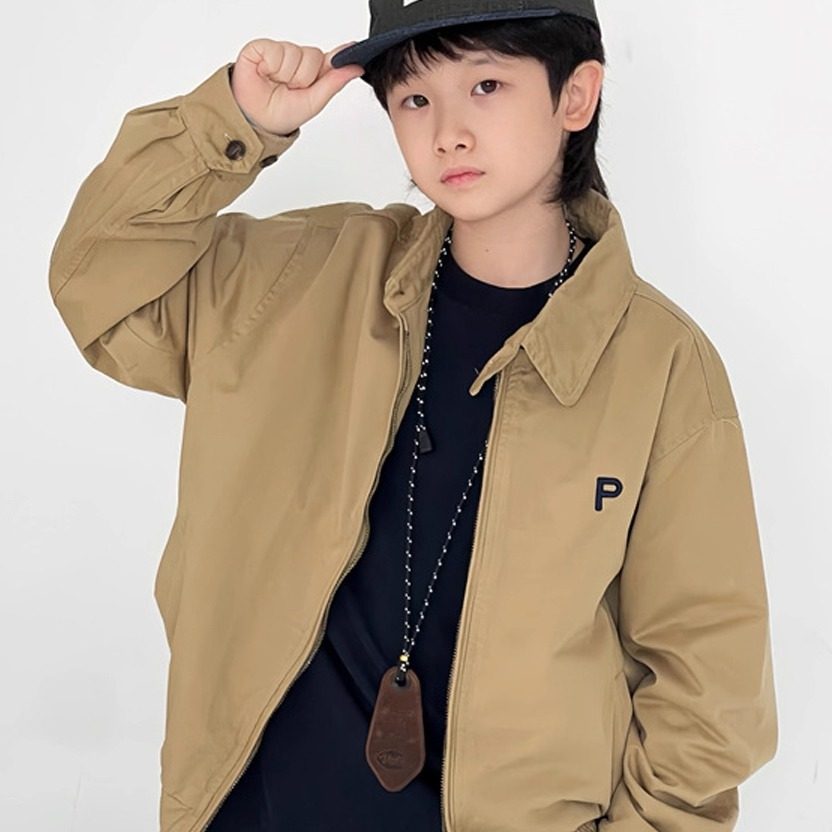 DLIDLIKIDS秋季新款男女童翻领刺绣字母夹克儿童拉链复古开衫外套,童装/婴儿装/亲子装,夹克/皮衣,淘宝优惠券,粉丝福利购,淘宝优惠卷