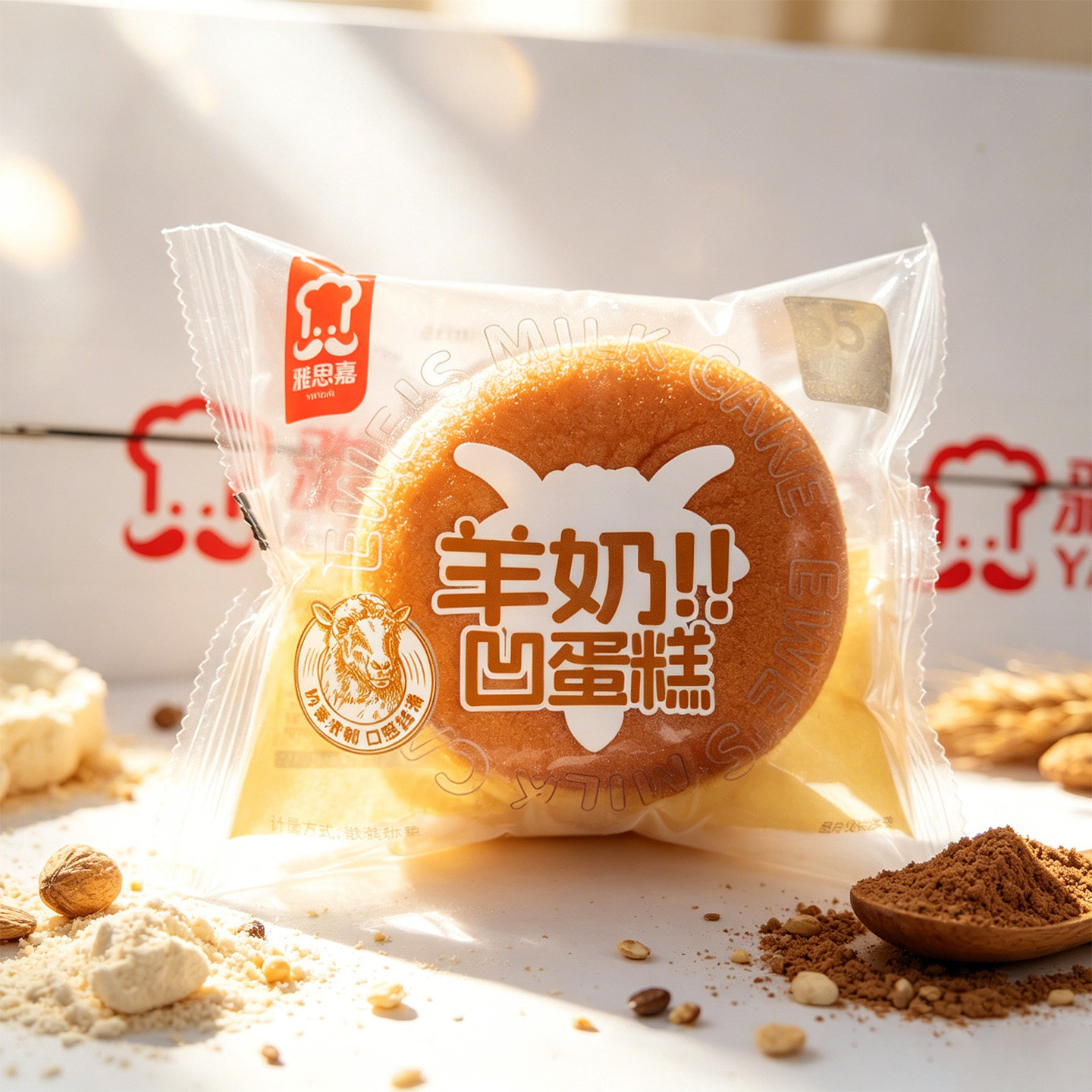 雅思嘉羊奶凹蛋糕整箱奶香浓郁