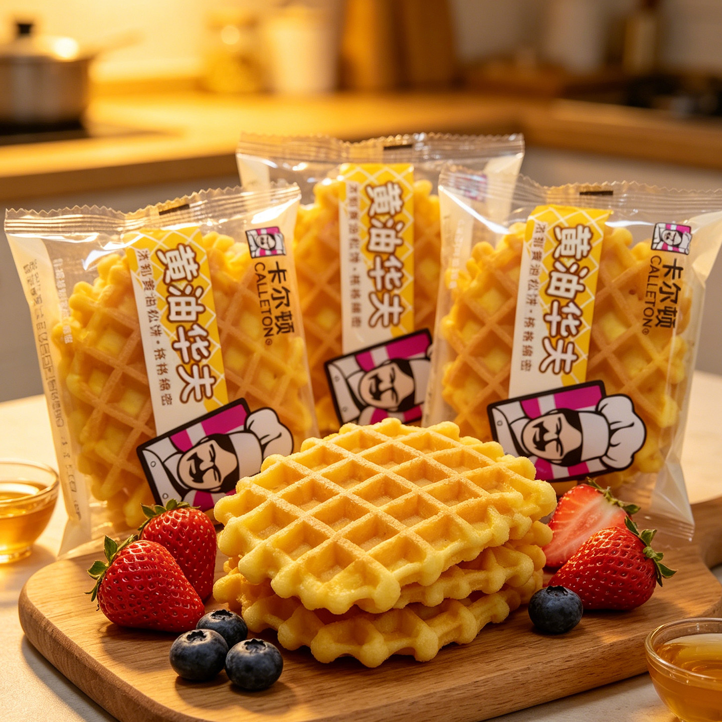 卡尔顿黄油华夫饼新鲜鸡蛋制作