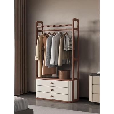 全实木衣帽架落地卧室家用床边可坐立式衣服置物架民宿高级挂衣架