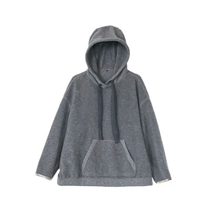 暖烟灰休闲高级显瘦慵懒针织宽松连帽长袖 秋冬厚款 卫衣 半价 断码
