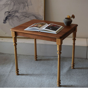 黑不二/缅甸柚木矮桌书桌小户型边桌/儿童书桌/客厅边几茶桌