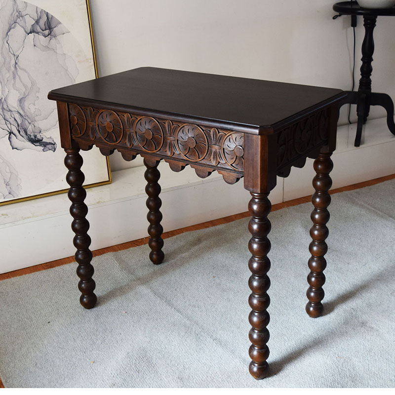 黑不二|中古复古风写字桌家用实木书桌设计师款咖啡桌工作台餐桌