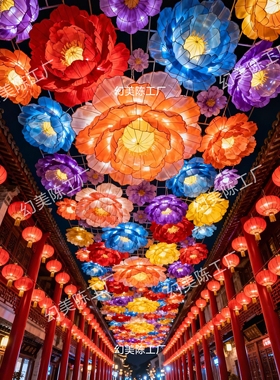 大型元宵节日花灯街道灯会景区不夜城夜景仿真花灯网红打卡拍照街